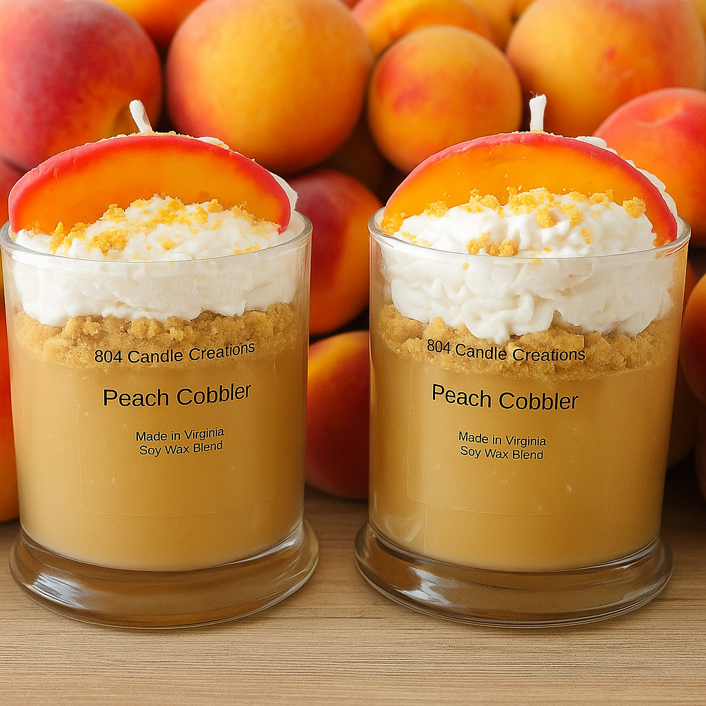 Peach Cobbler Dessert Candle....Highly Scented