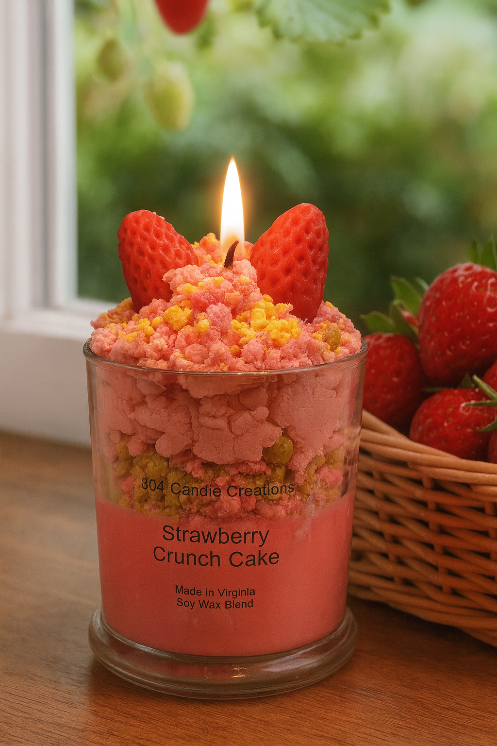 Strawberry Crunch Dessert Candle